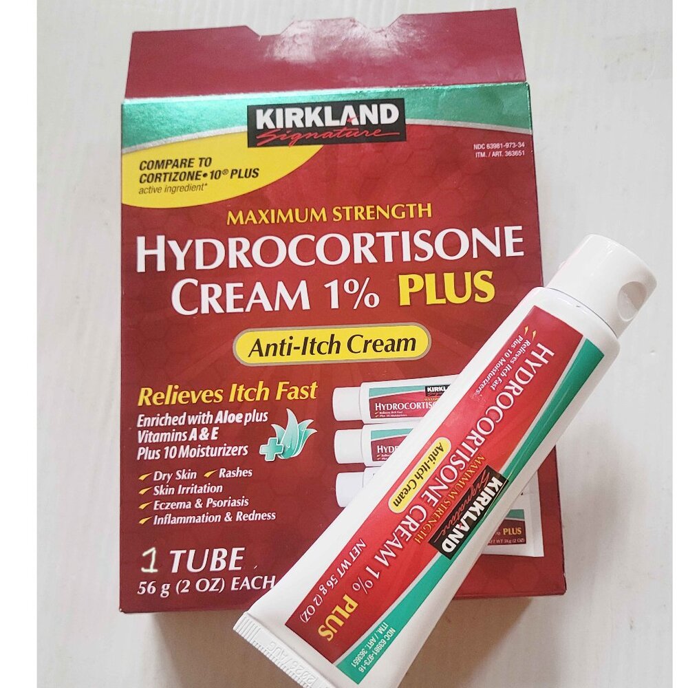 Kirkland Hydrocortisone 1% Plus Anti-Itch Cream (2 oz) – Compare to Cortizone 10